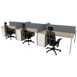 6 way with Drawer Pedestals Works Station